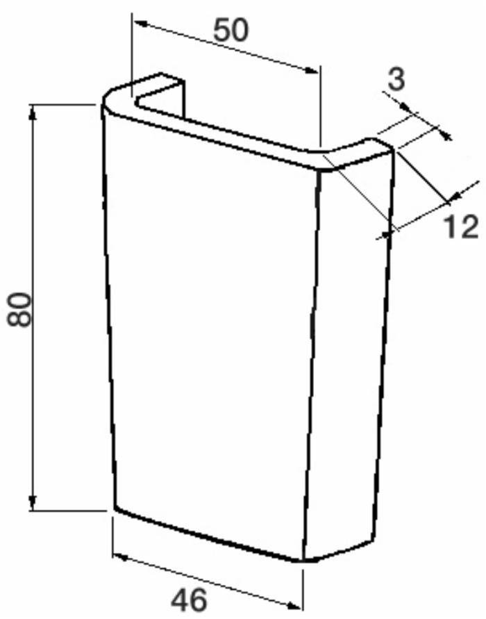 Supporto per leva freno 80X40mm - Ama