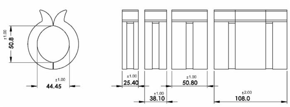 Riduttore di corsa per cilindri spessore 1" per stelo cilindri Ø 45 /50mm - Ama