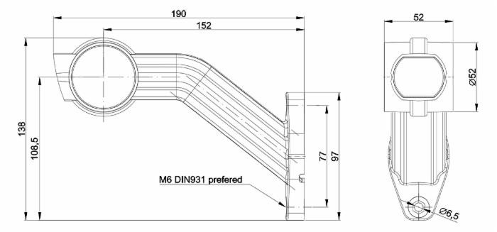 Luce di ingombro sx a 3 LED 12-36V con interasse di fissaggio 77mm - Ama