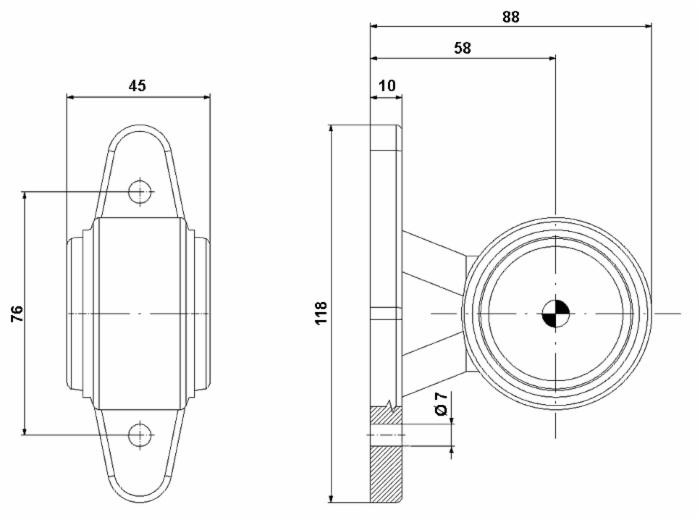 Luce di ingombro laterale a LED per rimorchi - Ama