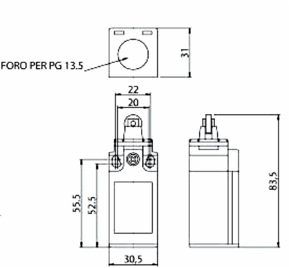 Interruttore di posizione a pistoncino con rotella - Ama Interruttore di posizione a pistoncino con rotella - Ama