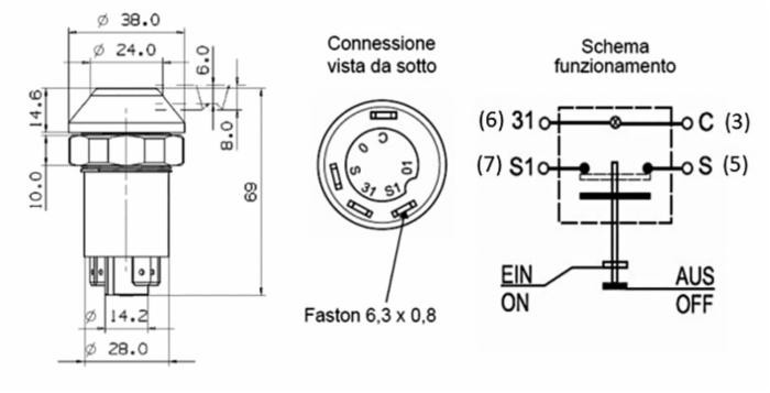 Interruttore Pneutron da 12Vcon temperatura d'esercizio -40°C/+60°C - Pneutron