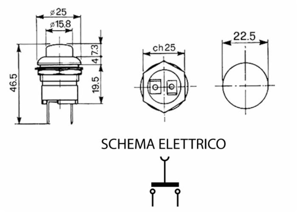 Interruttore a pulsante per avvisatore acustico da 12-24V - Cobo Interruttore a pulsante per avvisatore acustico da 12-24V - Cobo