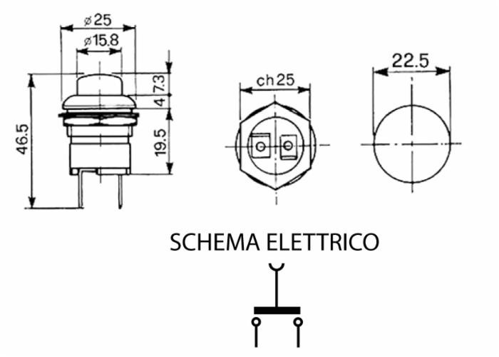 Interruttore a pulsante per avvisatore acustico da 12-24V - Cobo