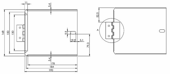 Portatarga con cerniera in acciaio inox 165x165mm - Ama