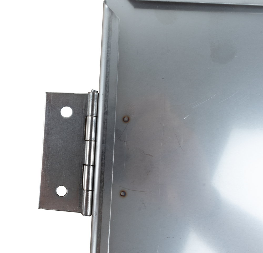Portatarga con cerniera in acciaio inox 165x165mm - Ama