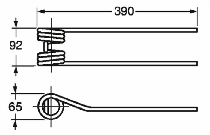 Dente girello adattabile Molon Olivi lunghezza 390 filo 9 - Ama