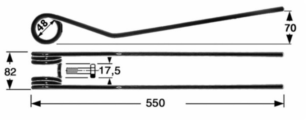 Dente giroandanatore adattabile Pottinger 436033 filo 8,5 - Ama