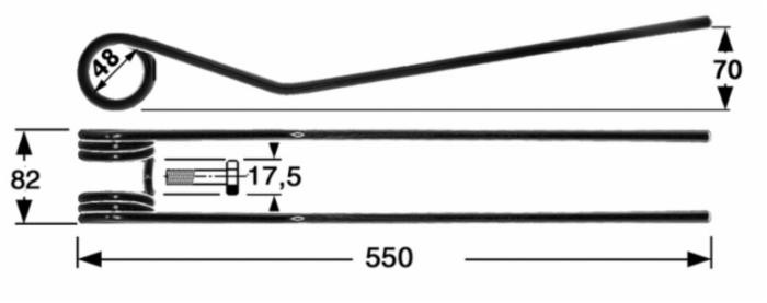 Dente giroandanatore adattabile Pottinger 436033 filo 8,5 - Ama