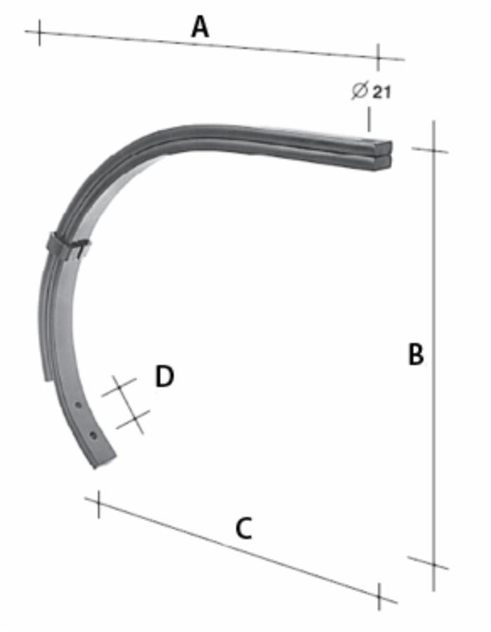 Molla chisel bilama con rinforzo 55x25mm - 55x20mm - Ama