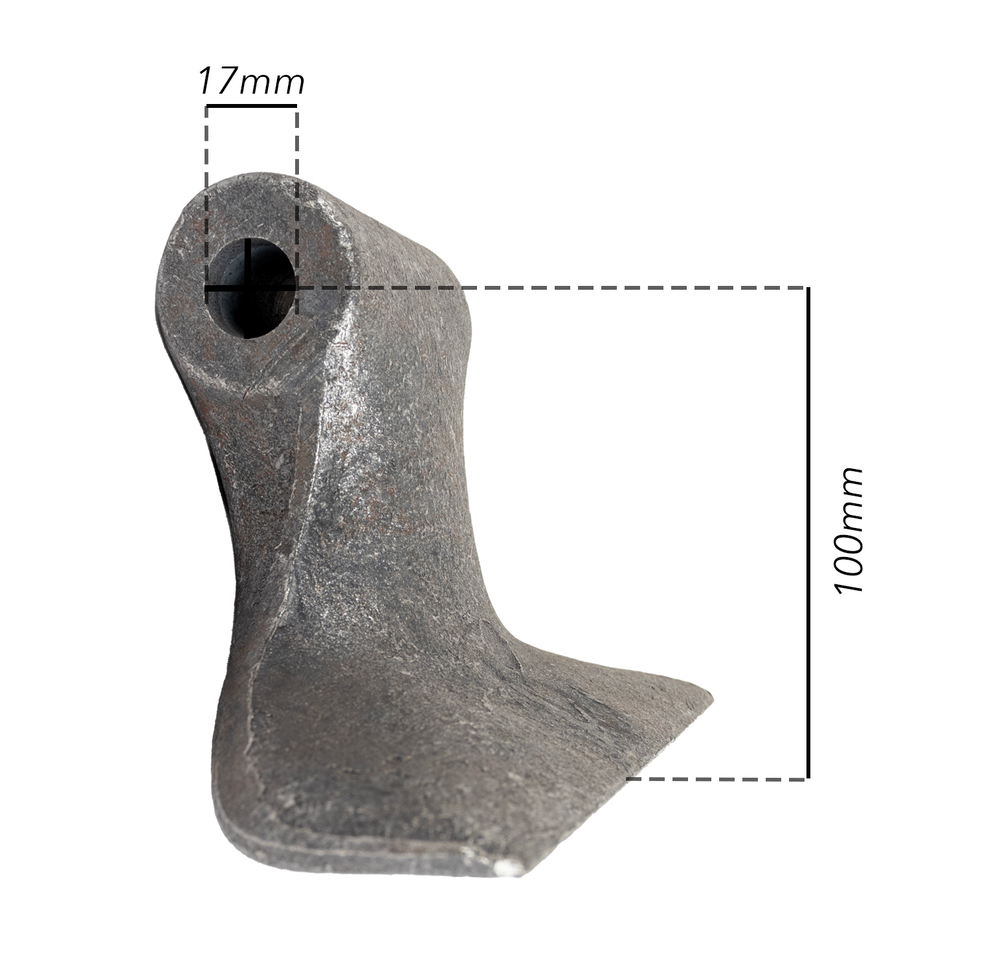 Mazza trincia larghezza 180mm lunghezza 100mm attacco 70mm e foro Ø 17mm adattabile a originale Ferri - Ama