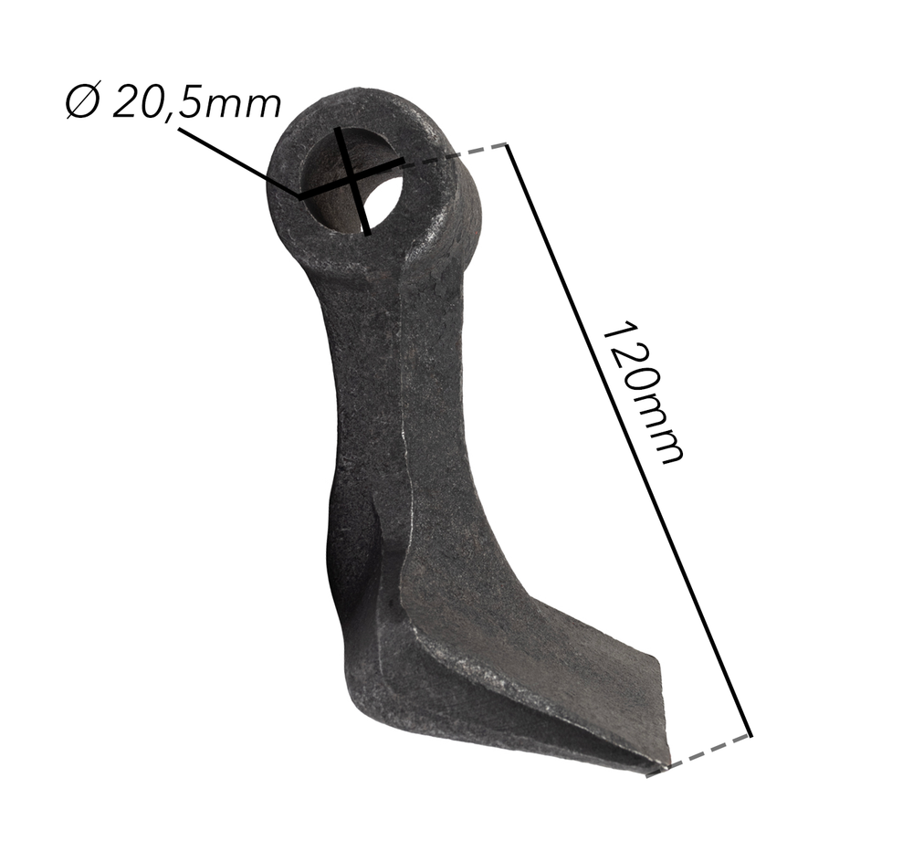 Mazza trincia dentata 100x120mm attacco 42mm e foro 20,5mm - Ama