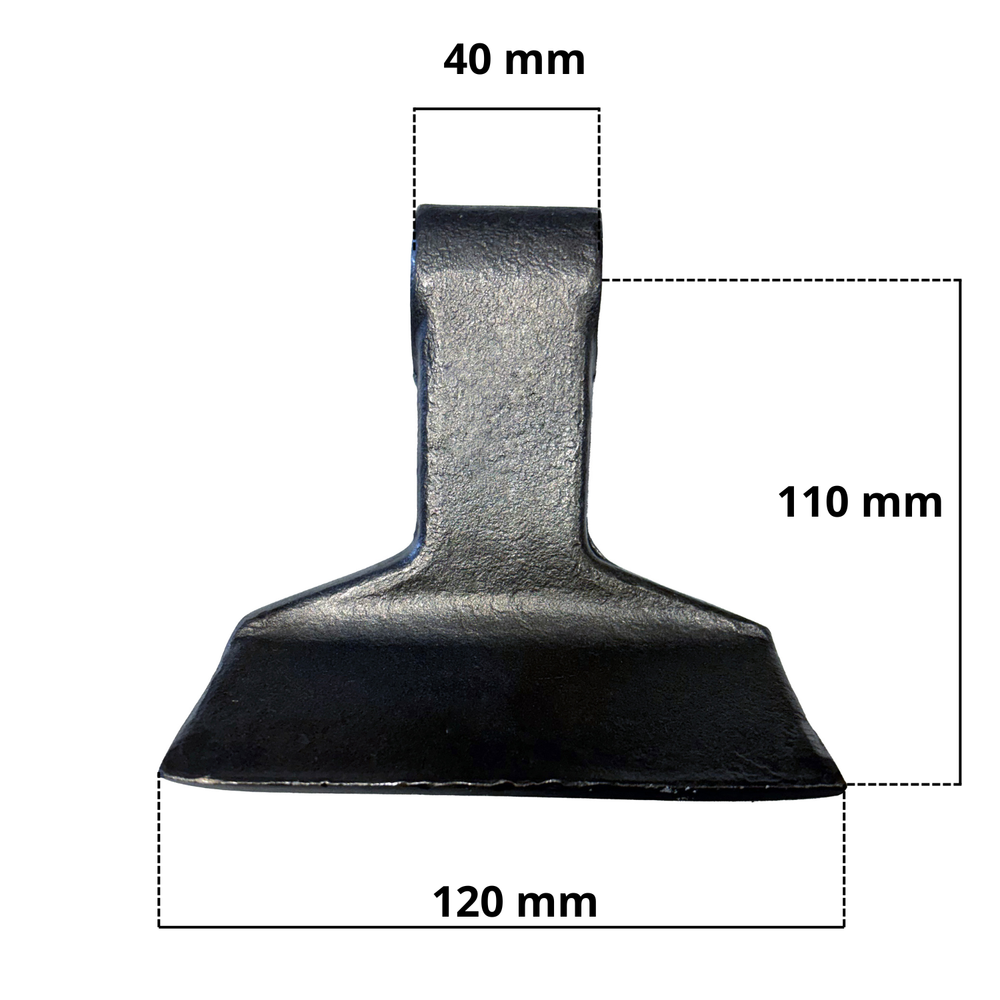 Mazza trincia larghezza 120mm lunghezza 110mm attacco 40mm e foro Ø 16,5mm - Ama