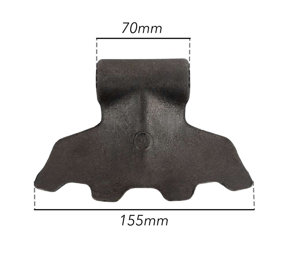 Mazza trincia dentata 155x85mm attacco 70mm e foro 16,5mm - Ama