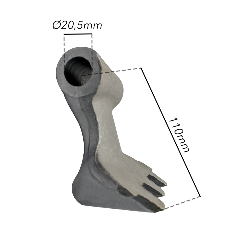 Mazza trincia 155x110mm attacco 90mm e foro 20,5mm - Ama