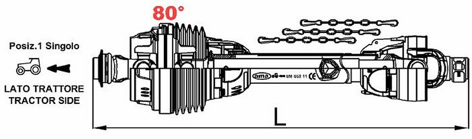 Cardano omocinetico singolo Ama cat. 6 140cm - Ama Cardan