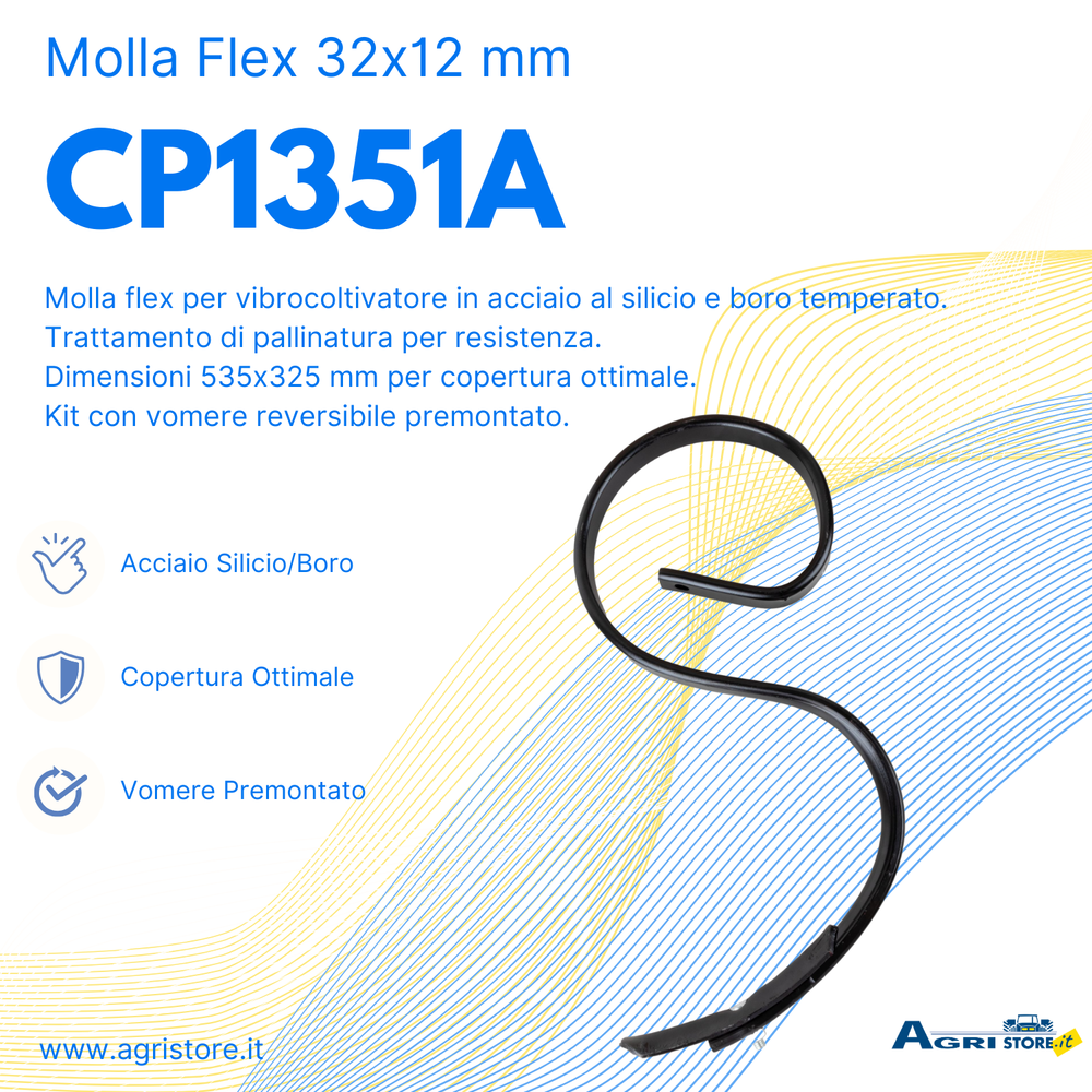 Molla flex per vibrocoltivatori con vomere reversibile 32x12mm - Ama