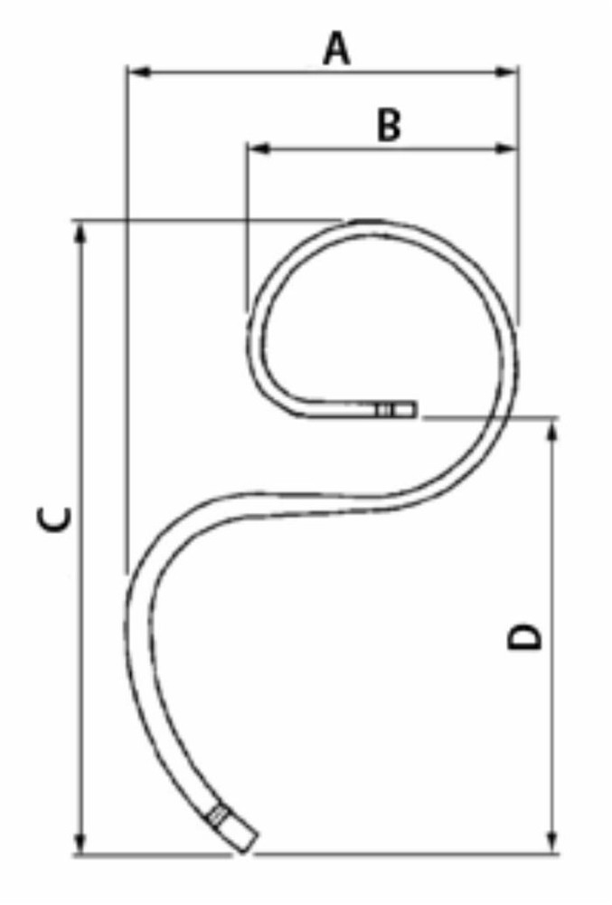 Molla flex per vibrocoltivatori con vomerina 45x12mm - Ama