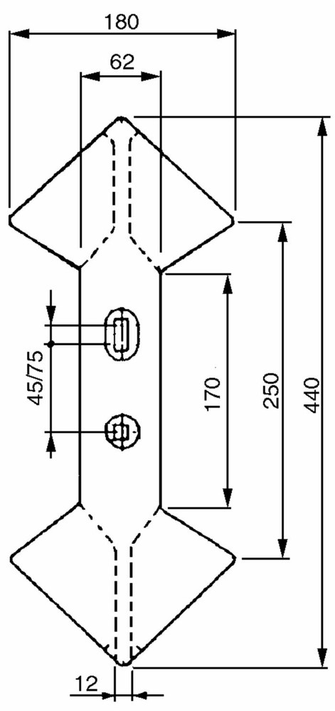 Vomere doppio cuore da 180mm - Ama