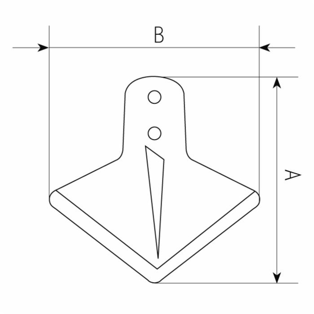 Vomere a lancia diritta 2 fori 150x6 adattabile a Siderman - Ama