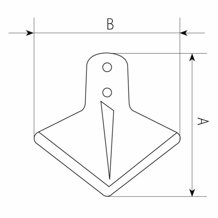 Vomere a lancia diritta 2 fori 150x6 adattabile a Siderman - Ama