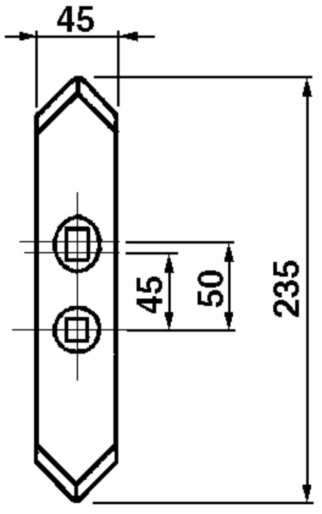 Vomere reversibile per molle balestra 45x7mm e interasse da 45 a 50mm - Ama