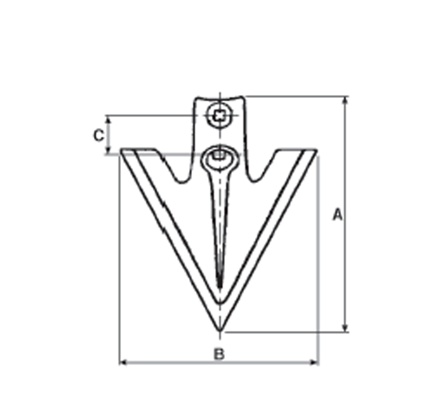Vomerina sarchiante 200x200mm per ancora estirpatore - Ama