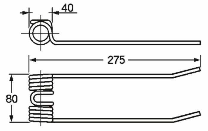 Dente ranghinatore adattabile Repossi a punte piegate filo 5,8 - Ama