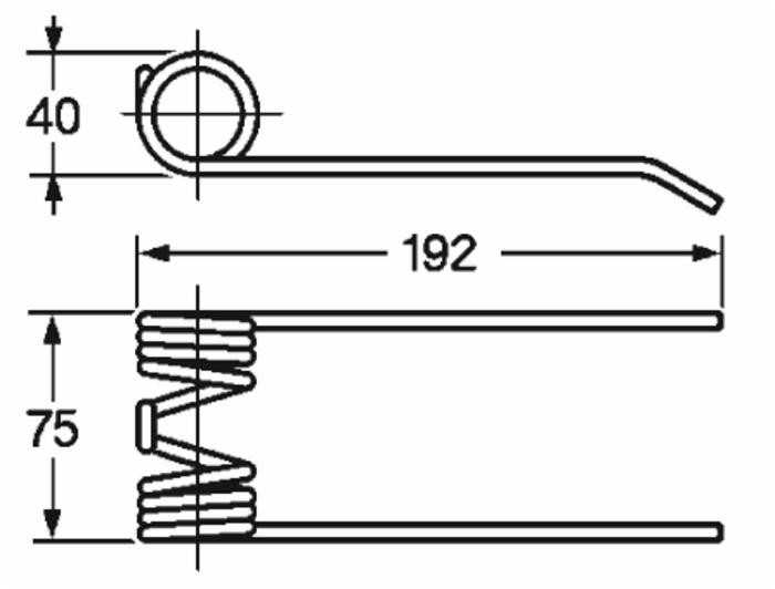Dente pick-up punte piegate adattabile Welger 034312 0940,52,21,00 filo 5 - Ama