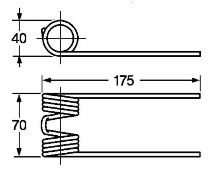 Dente rotopressa adattabile John Deere CC21386 filo 5 - Ama