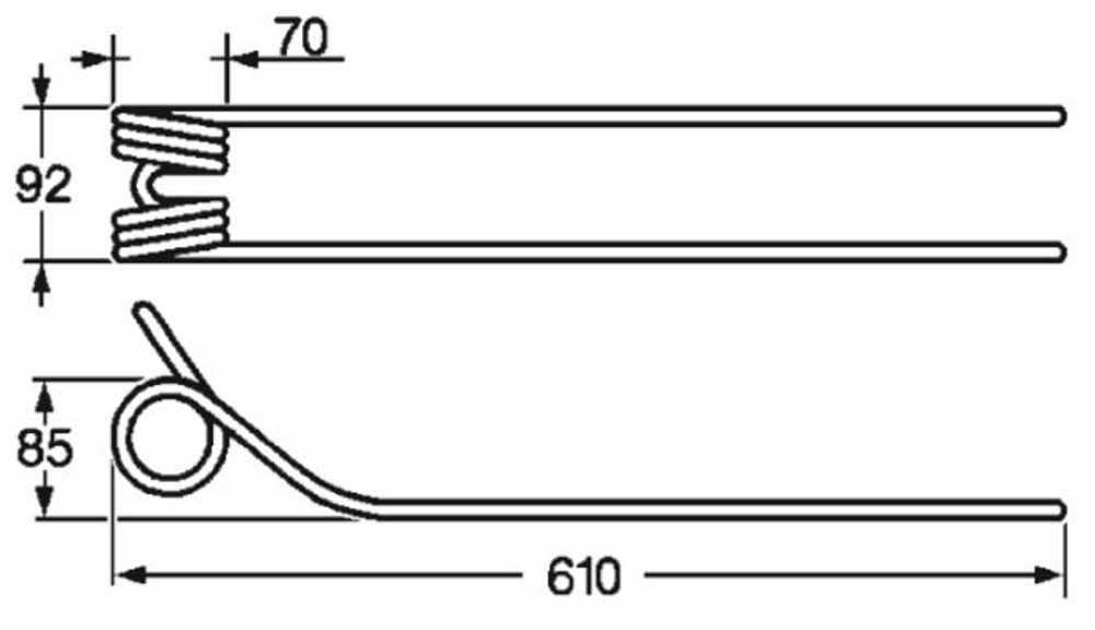 Dente giroandanatore adattabile Kuhn 57562500 e K8013670 filo 9,5 - Ama