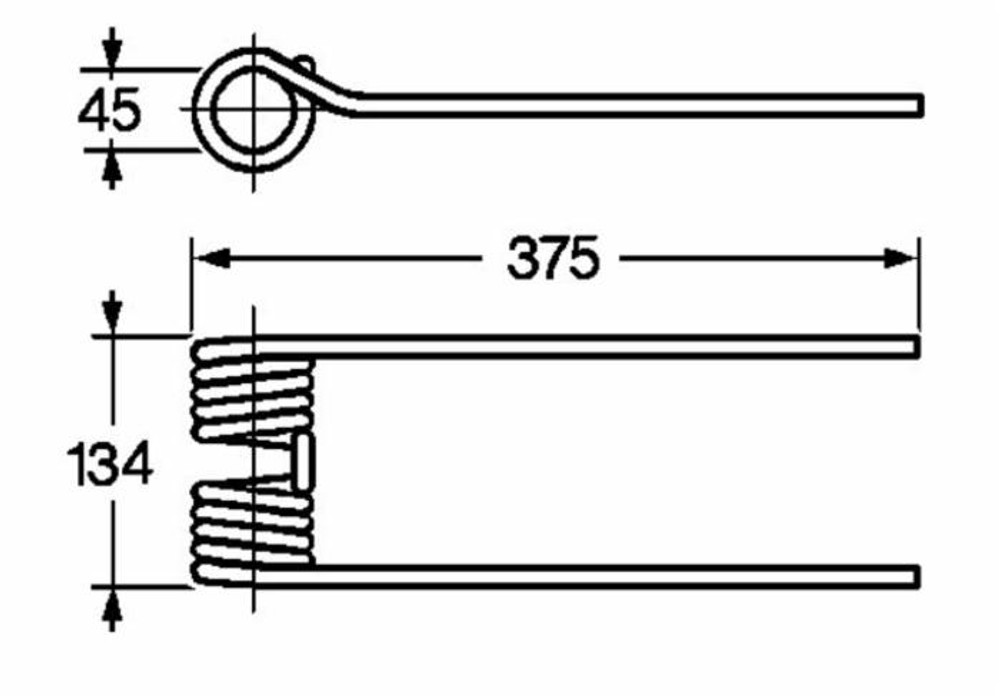 Dente giroandanatore adattabile Claas filo 9,5 - Ama