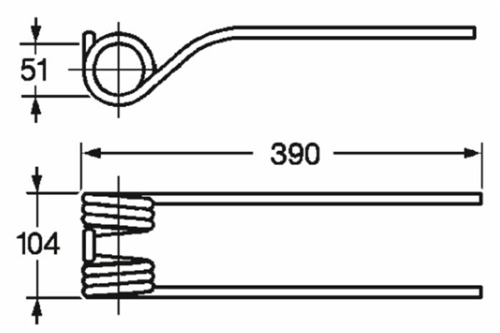 Dente girello adattabile Fella 150,862 e 487,922 filo 9,5 - Ama