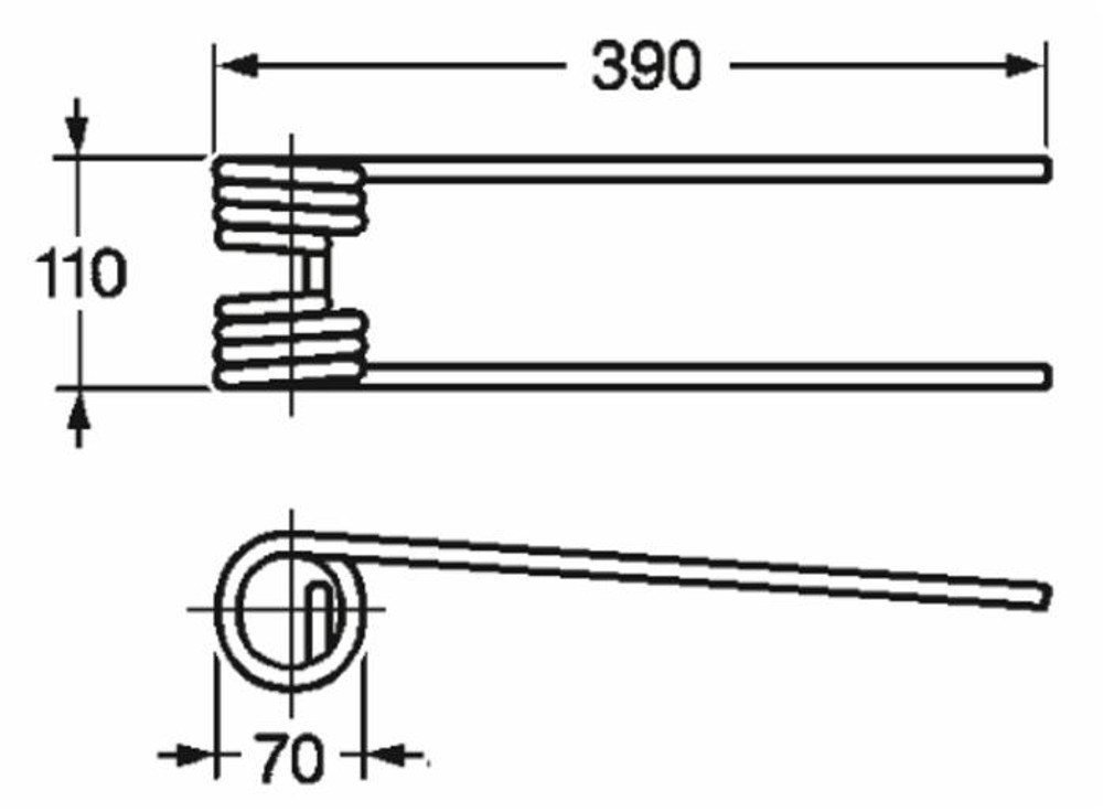 Dente girello adattabile Kuhn filo 9,5 - Ama