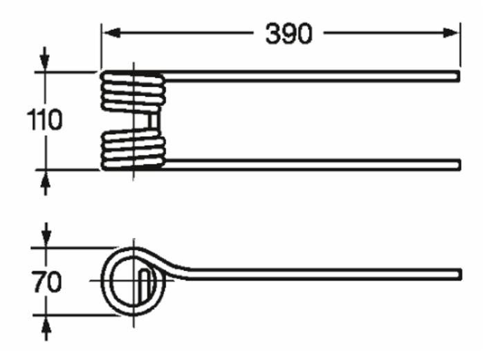 Dente girello adattabile Kuhn 57609000 filo 9,5 - Ama