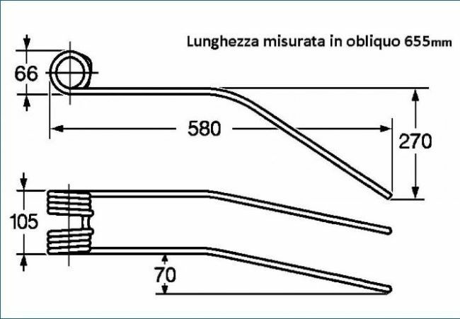 Dente giroandanatore adattabile Cimac e Gherardi - Ama