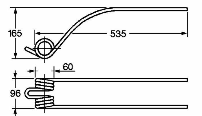 Dente giroandanatore adattabile Fella 160111 filo 9,5 - Ama