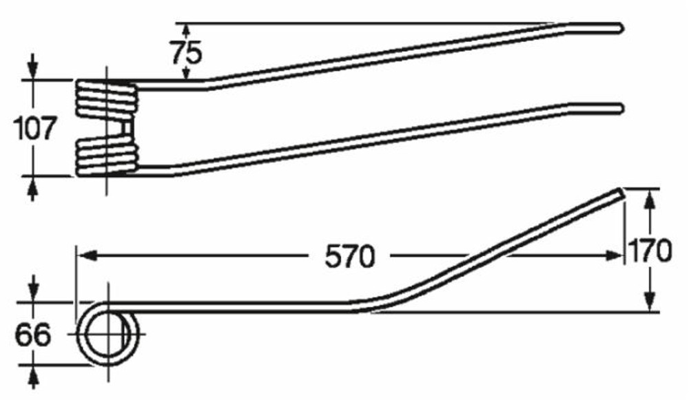 Dente giroandanatore dx a piega centrale adattabile Fiorini 36161090 filo 9 - Ama