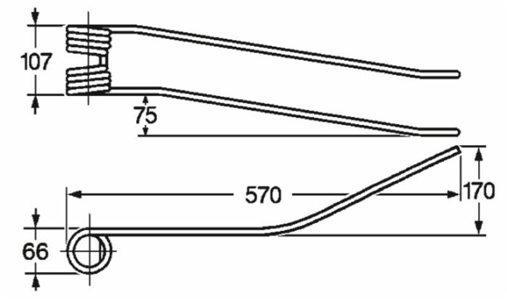 Dente giroandanatore dx a piega centrale adattabile Fiorini 36261090 filo 9 - Ama