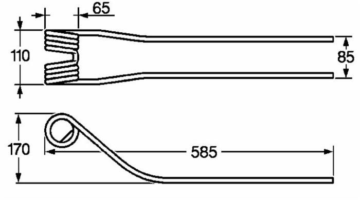 Dente giroandanatore rastremato adattabile Galfrè filo 9,5 - Ama