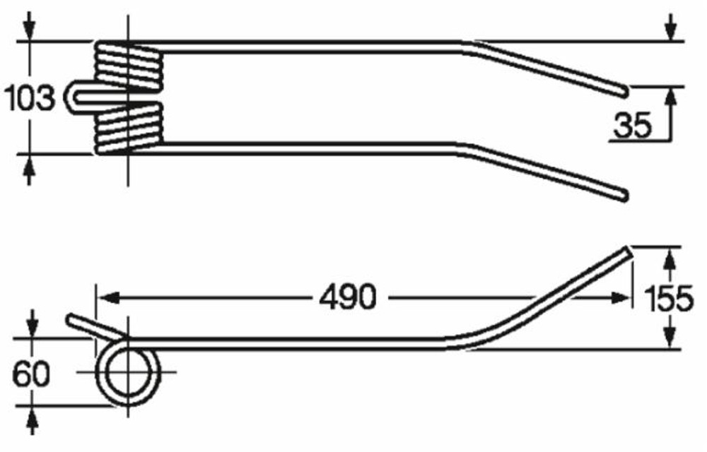 Dente giroandanatore corto adattabile Morra 78R63 filo 8,5 - Ama