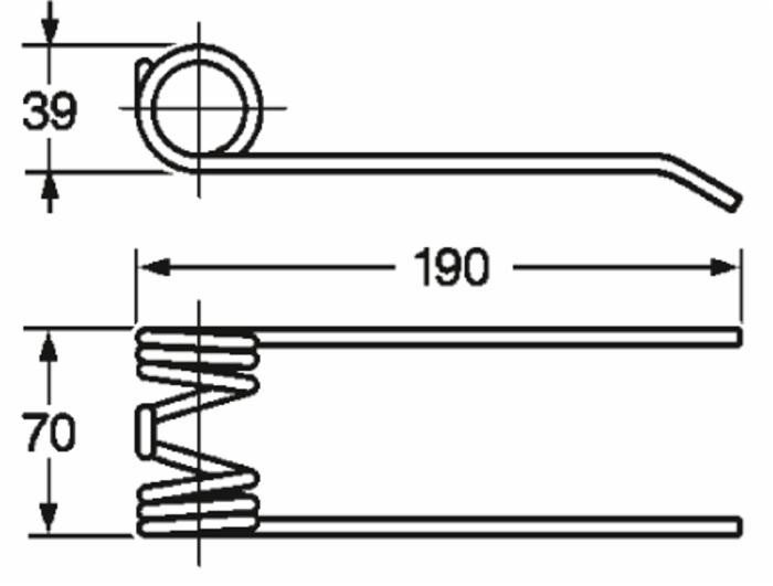 Dente pick-up tipo stretto adattabile Welger 0940,52,25,00 0343,51 filo 5 - Ama