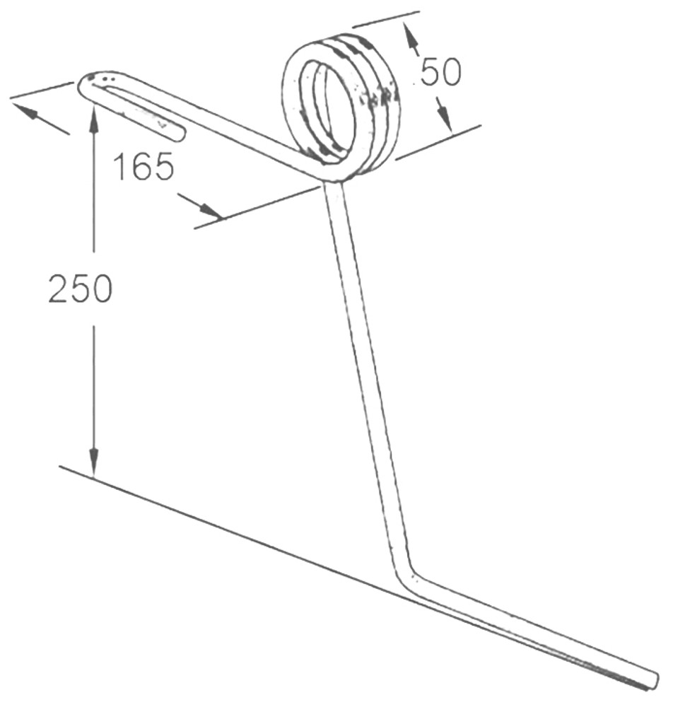 Dente seminatrice lungo adattabile Mascar filo 7 - Ama