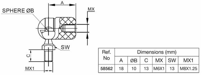 Terminale c/vite per molla a gas - Ama