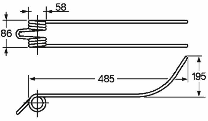 Dente giroandanatore lungo adattabile Fontanesi filo 8,5 - Ama