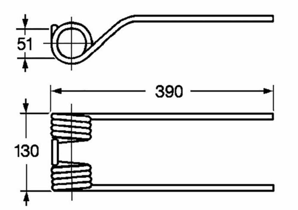 Molla girello adattabile MaschioDente girello lunghezza 390mm Ø filo 9,5mm - Ama