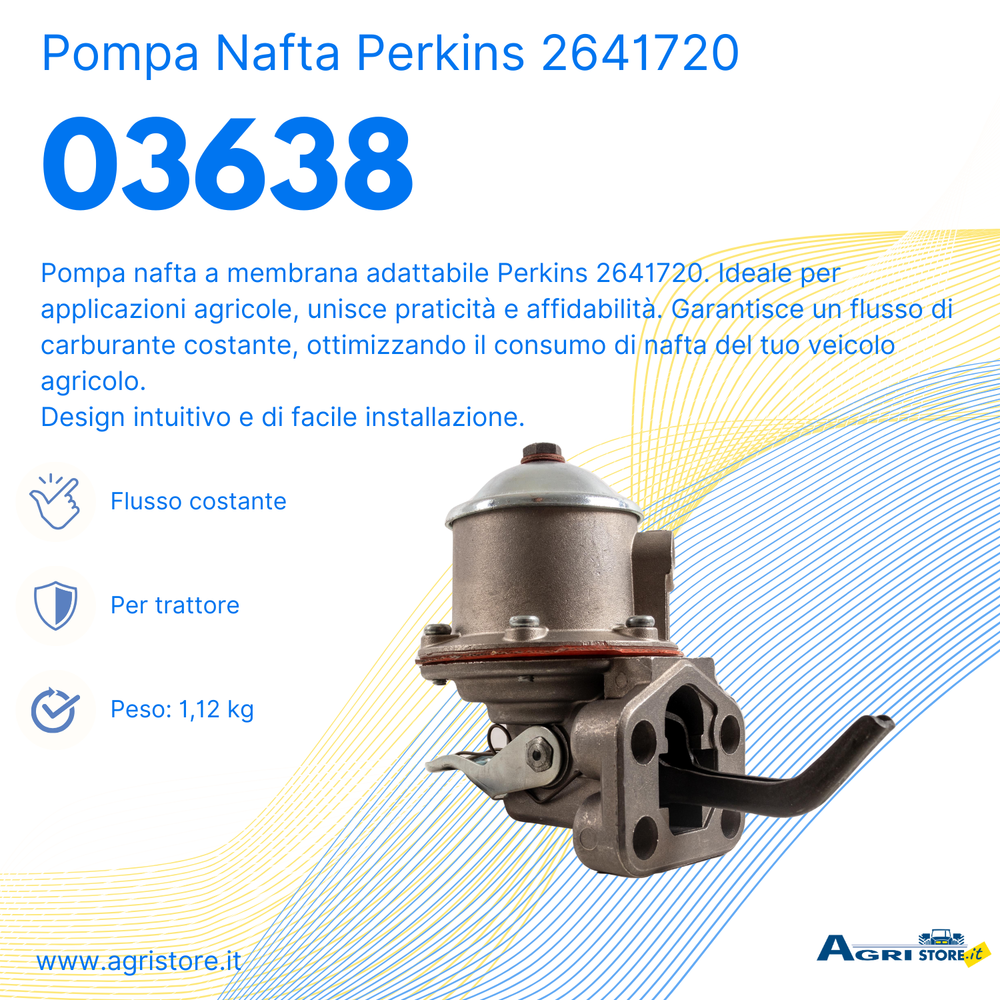 Pompa nafta a membrana adattabile Perkins 2641720 - Ama
