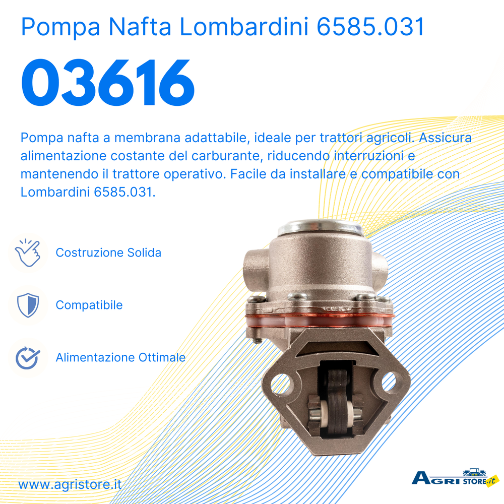 Pompa nafta a membrana adattabile Lombardini 6585.031 - Ama