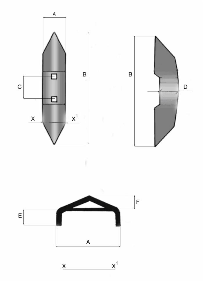 Vomere reversibile 40x4,5x215mm per coltivatori - Ama