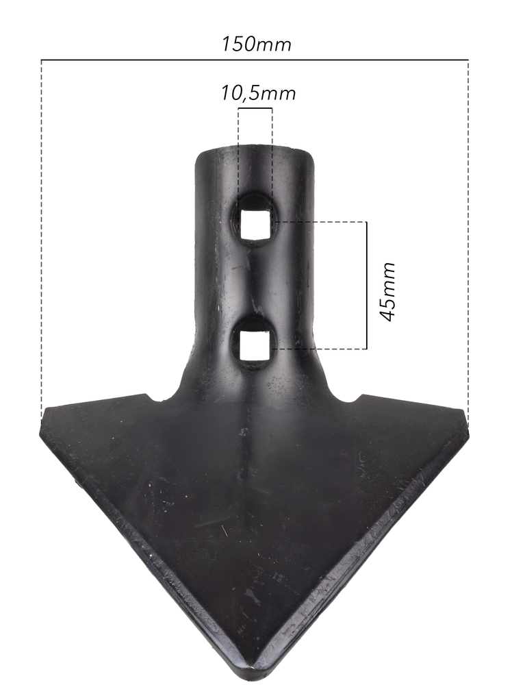 Vomere lancio piatto 150X6/45 per molle per vibrocoltivatori - Ama